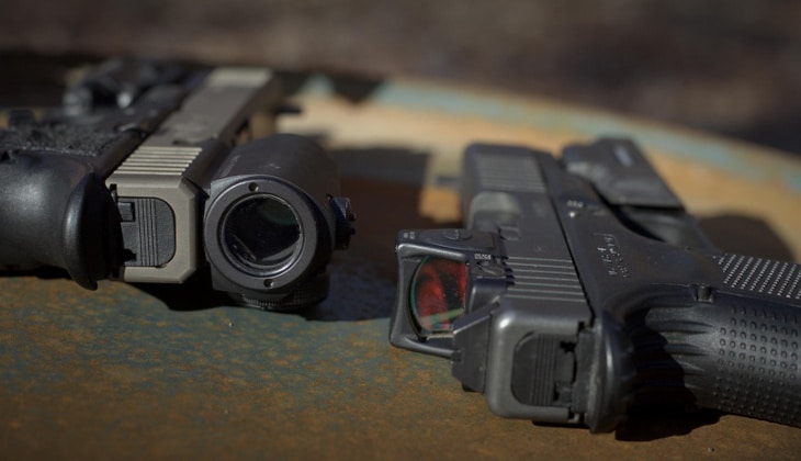Red dot sights on handguns