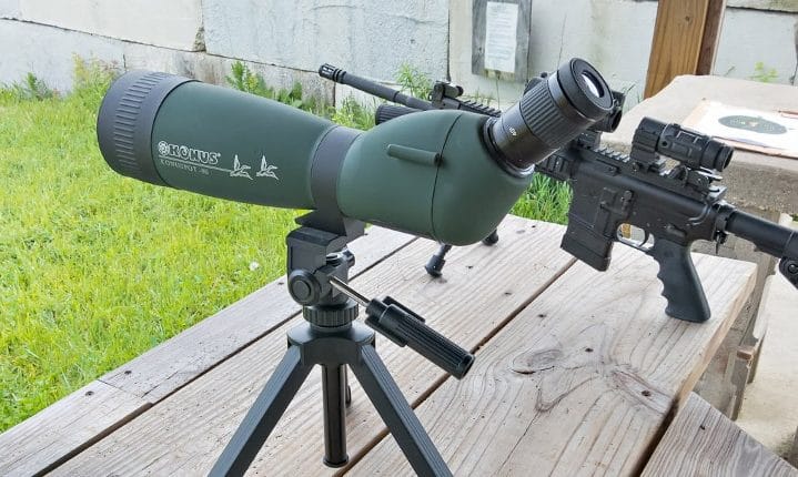 Spotting scope and rifle