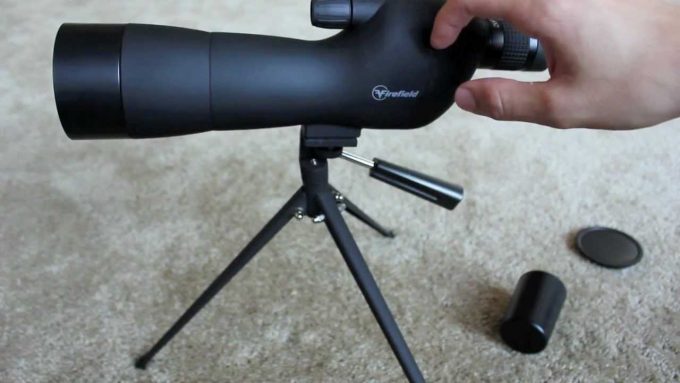 spotting scope on tripod