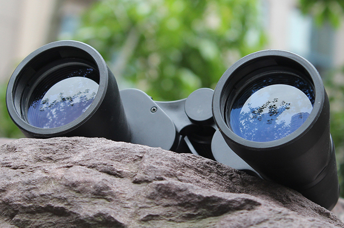 Binoculars left on a rock