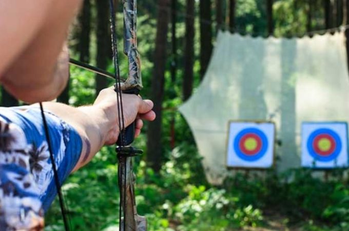 shooting at target with bow