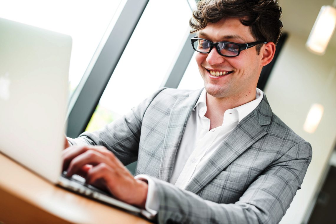 Person is Using Computer Glasses